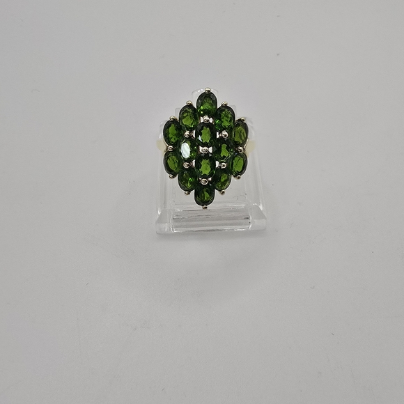 7 ctw Russian Diopside Ring in Vermeil Yellow Gold Over Sterling Silver Sz 10 - Picture 2 of 6